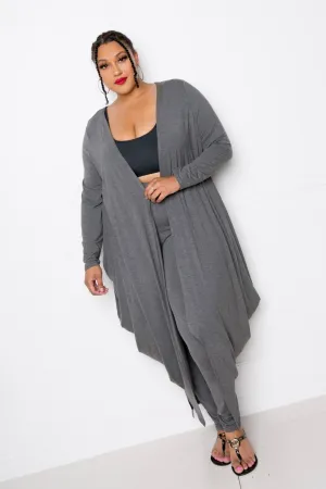 Bubbled Hem Waterfall Cardigan
