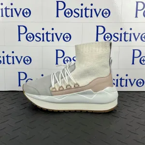 Buscemi Women Run1 Sock Wedge Grey/White Leather Sneakers Sample