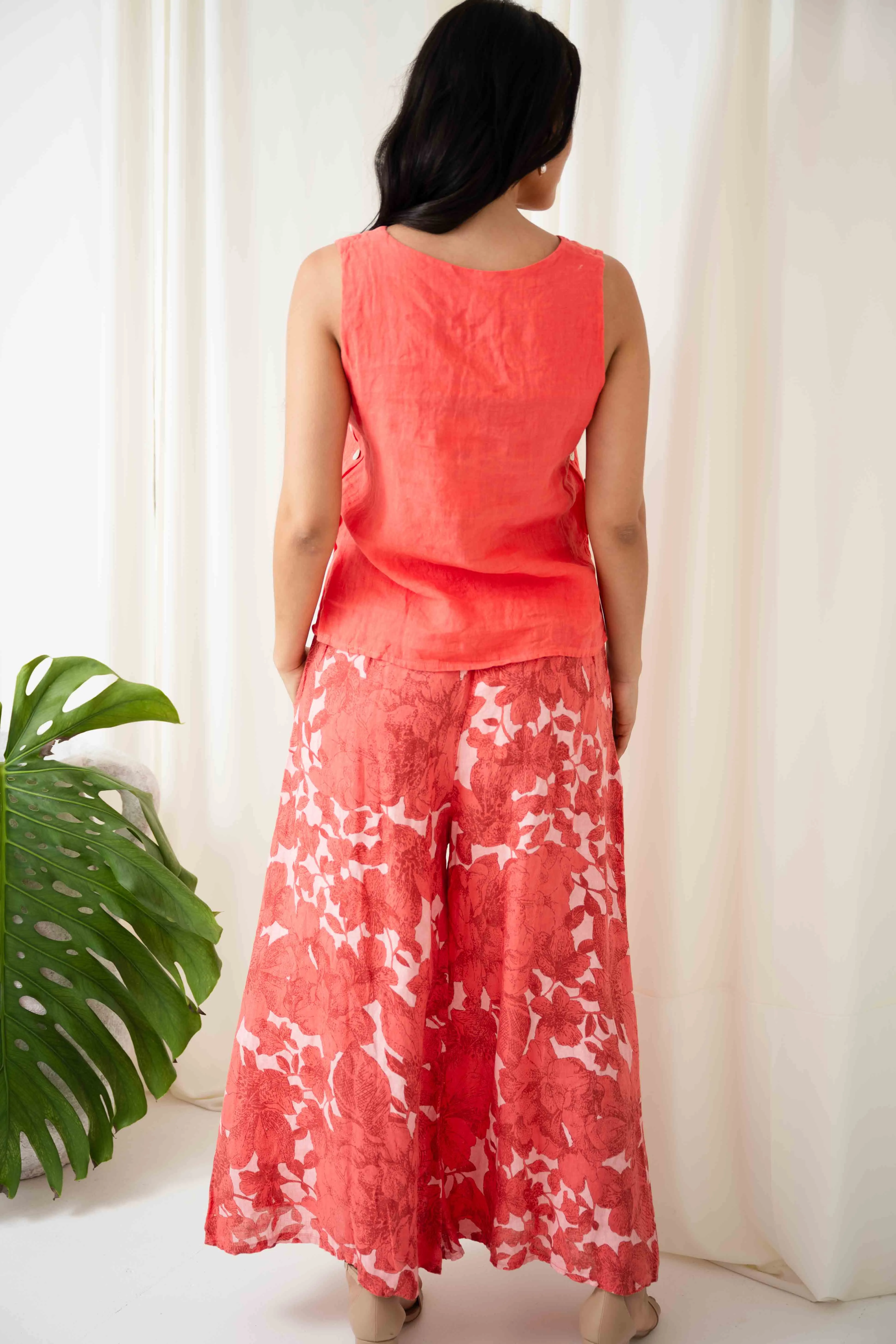 Button Side Top | Coral