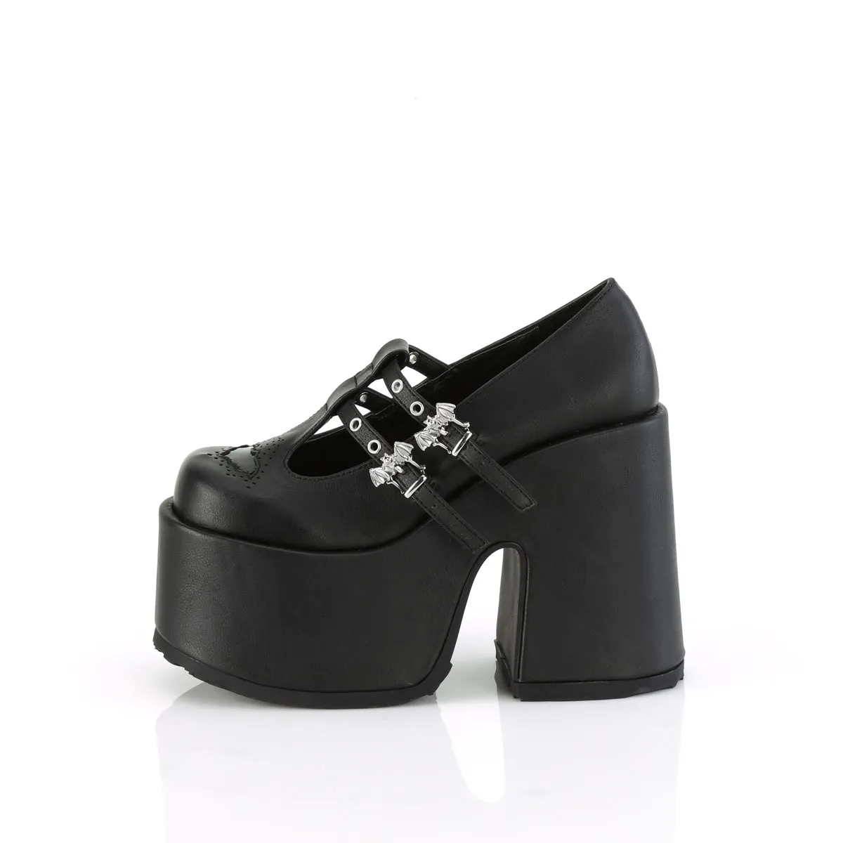 CAMEL-55  Black Vegan Leather