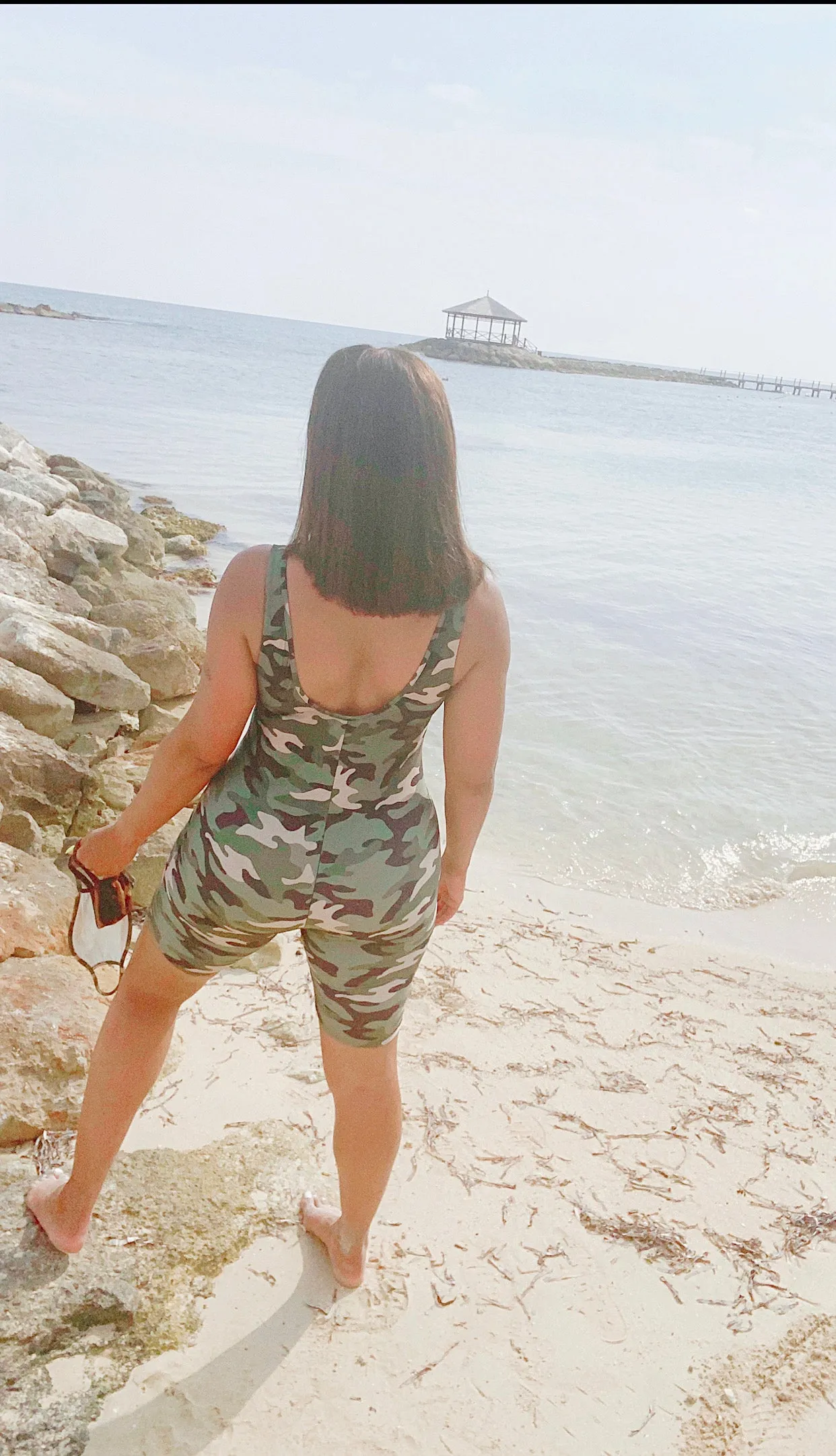 Camo Cute Nylon Romper with Matching Mask‼️ Multiple Colors Available!