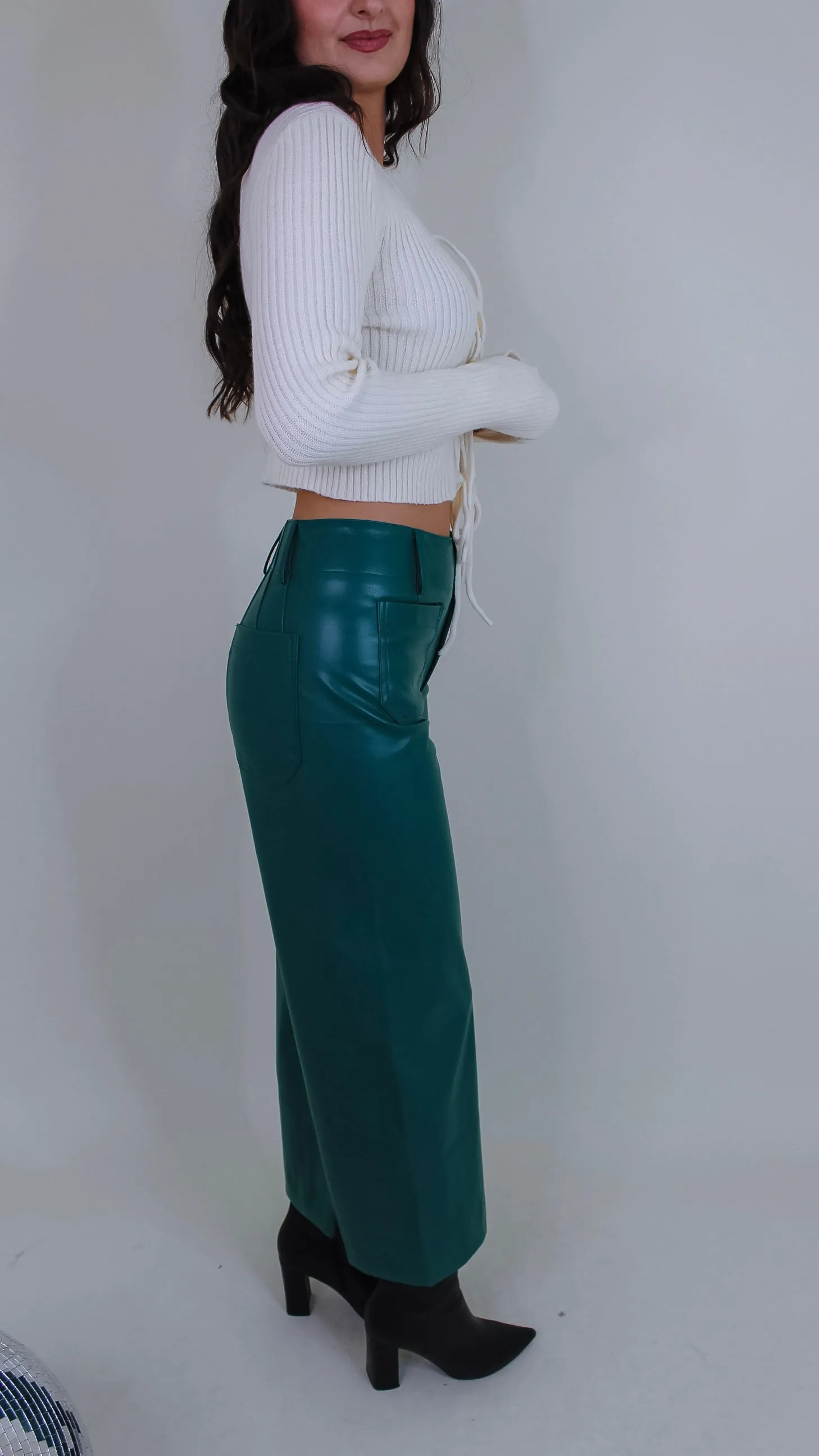 Capricorn Green Leather Pants
