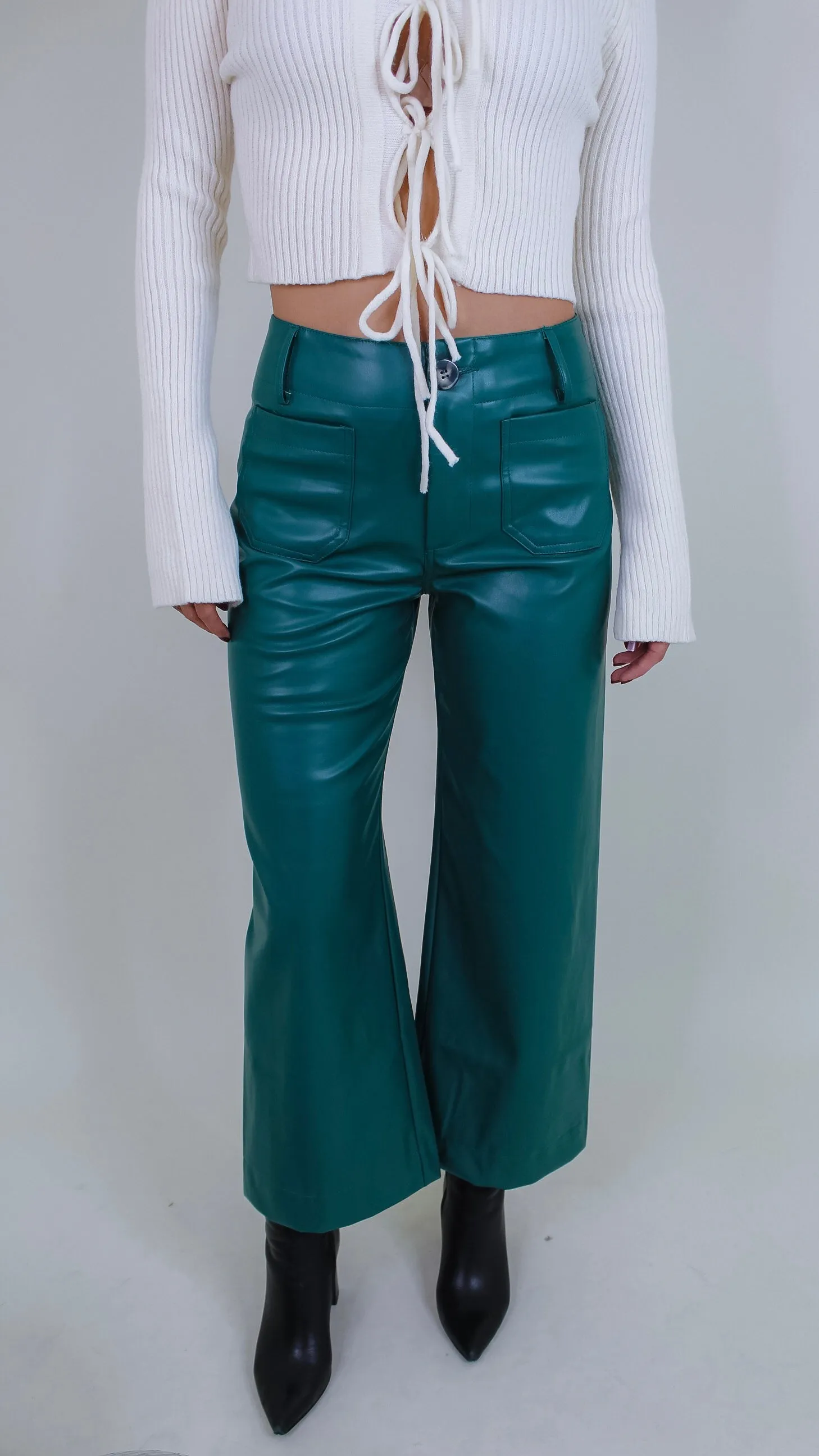 Capricorn Green Leather Pants