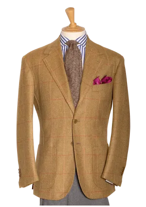 Caramel Tweed Jacket with Fuchsia Pane