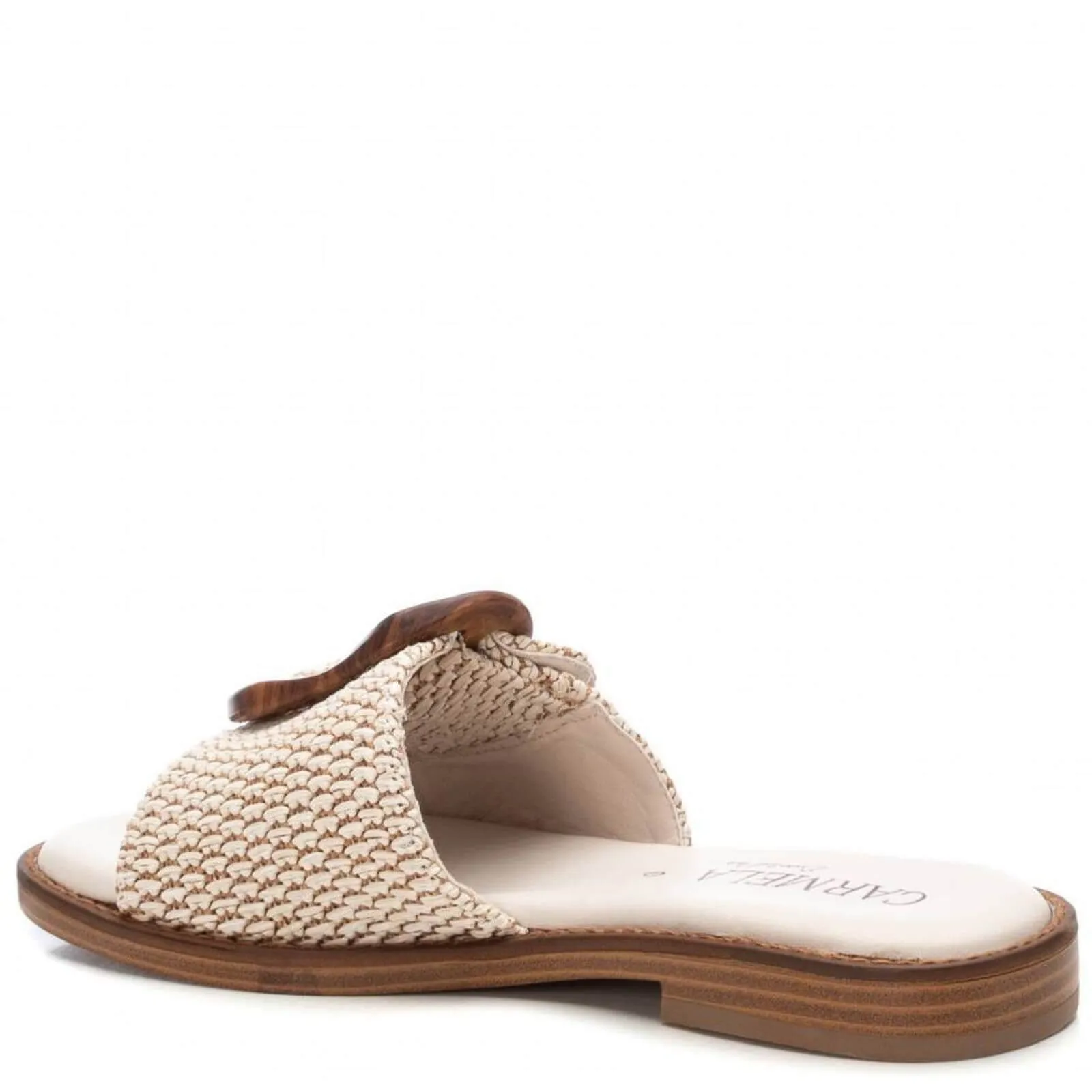 Carmela Beige Slip On Flat Mules