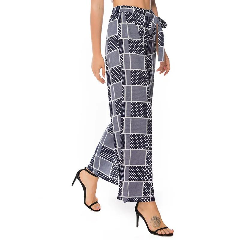 Casual Printed Wide Leg Pants