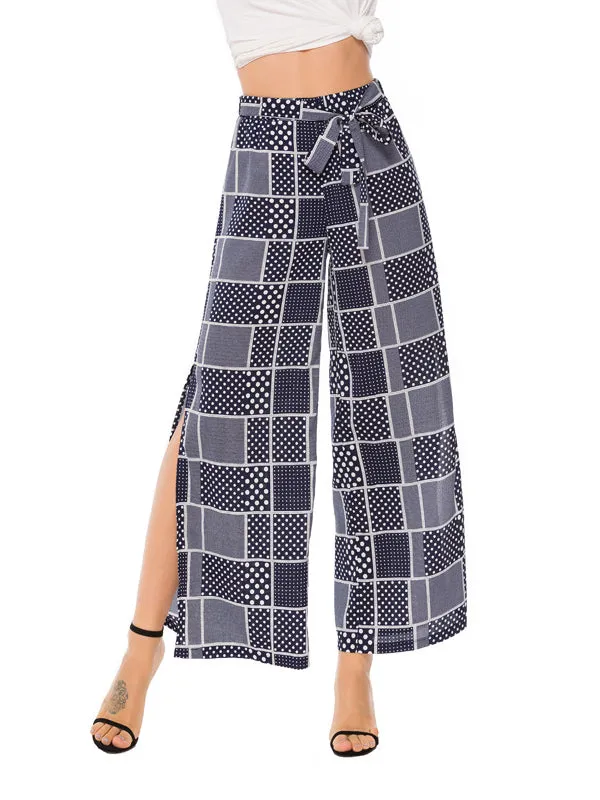 Casual Printed Wide Leg Pants