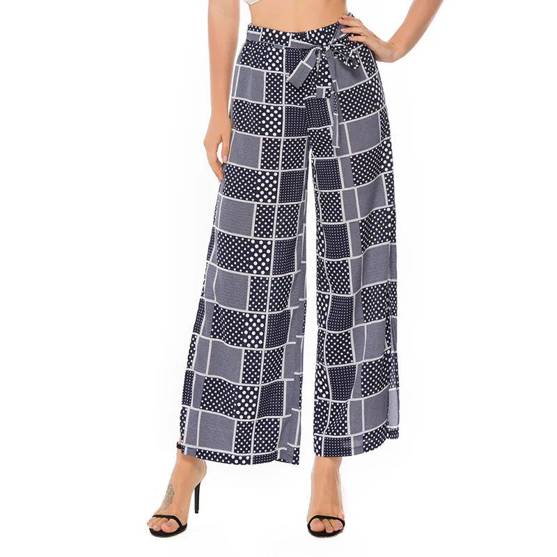Casual Printed Wide Leg Pants