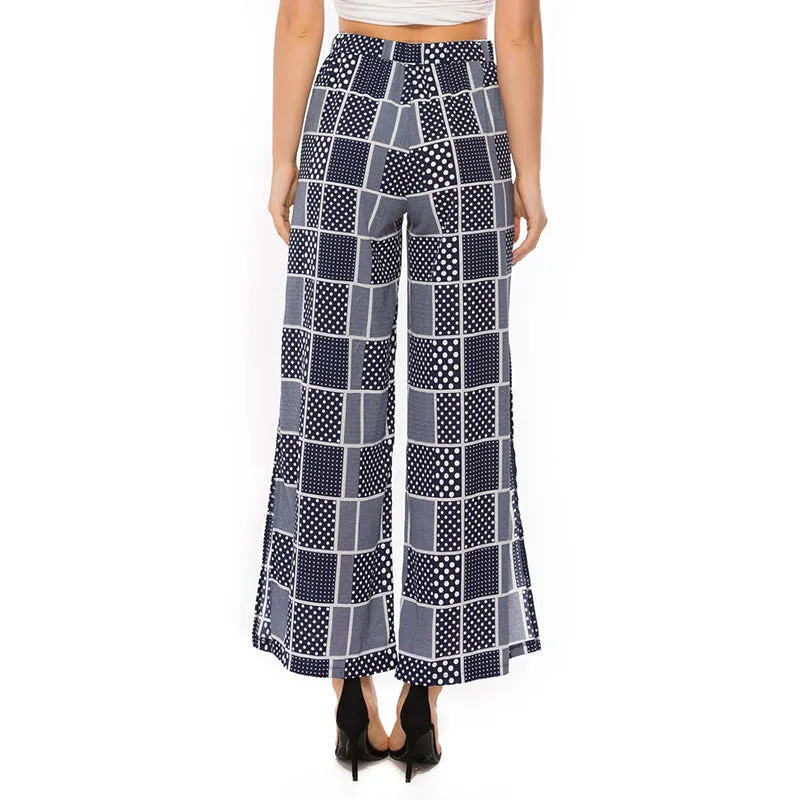 Casual Printed Wide Leg Pants