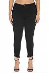 Cello Mid Rise Crop Skinny W/Fray Hem Black Plus Size
