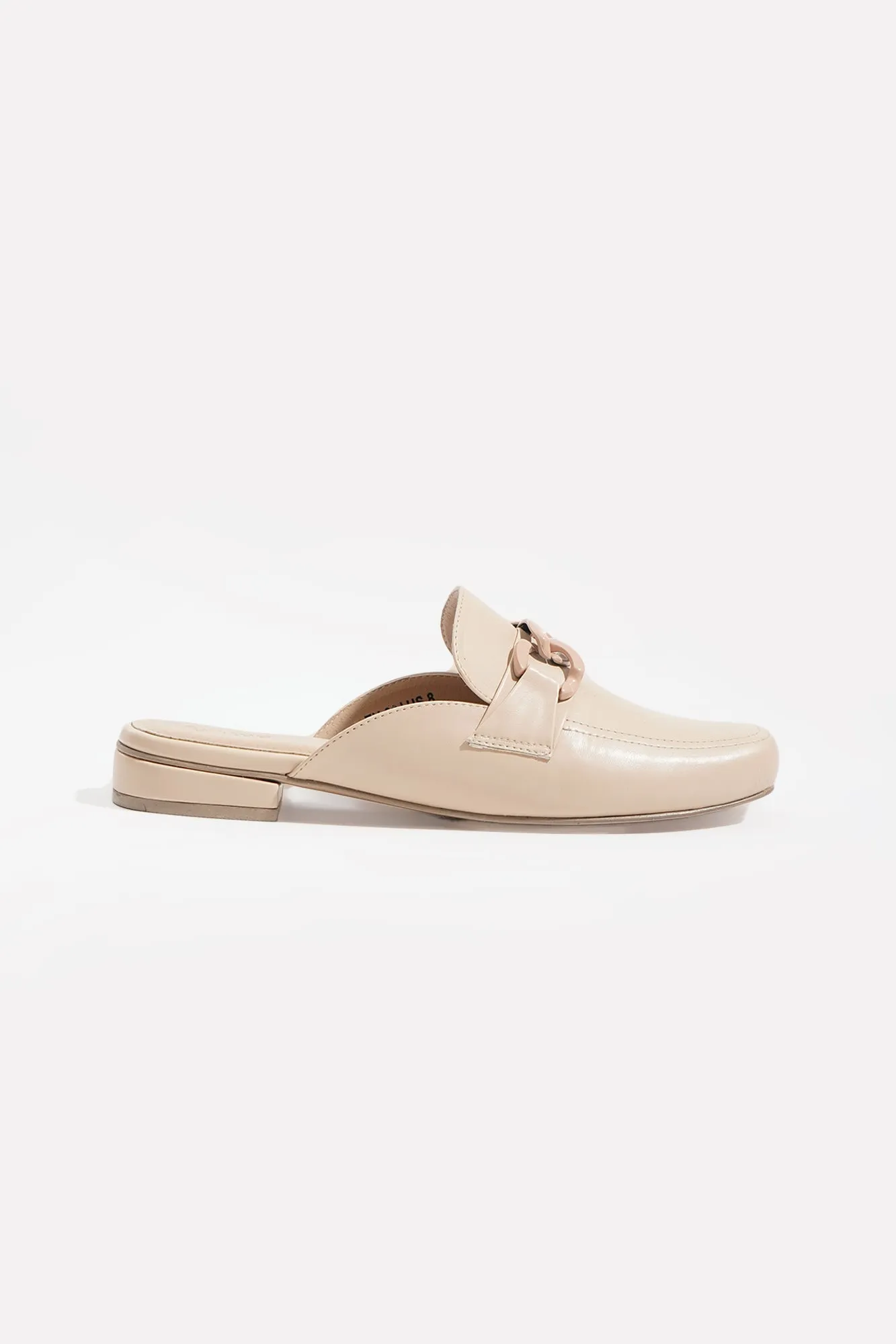 Chain-Embellished Loafer Mules