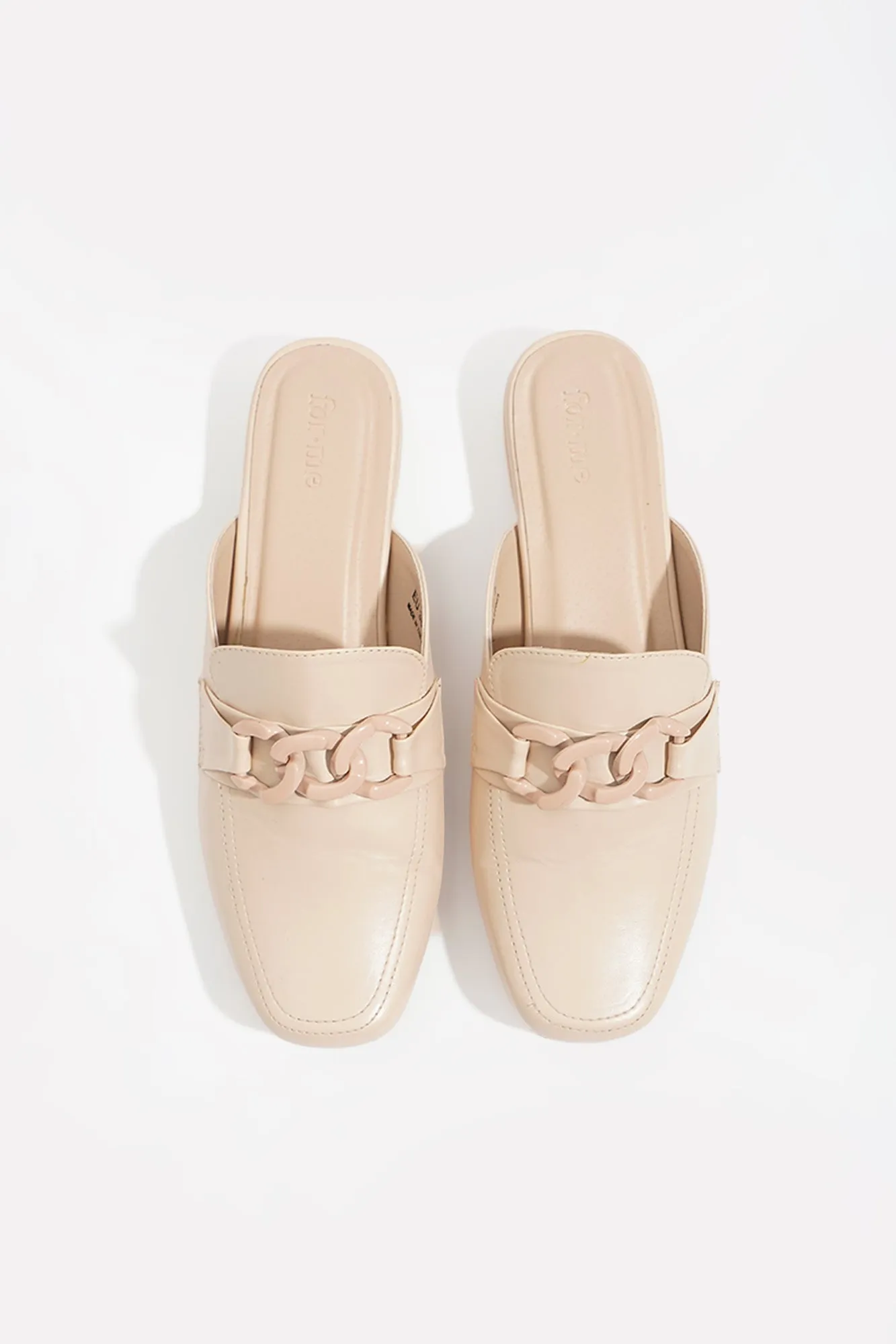 Chain-Embellished Loafer Mules