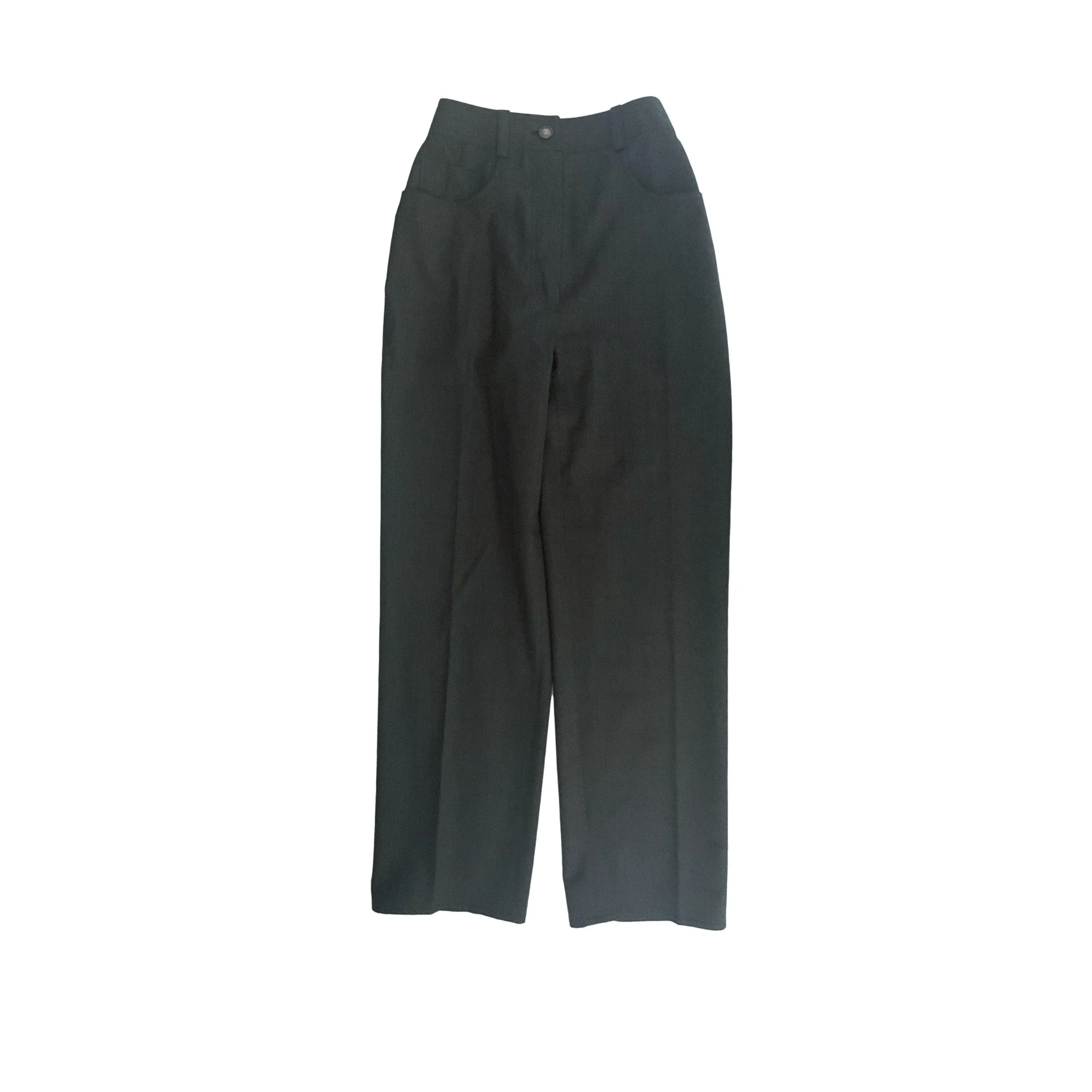 Chanel Grey Logo Pocket Trousers