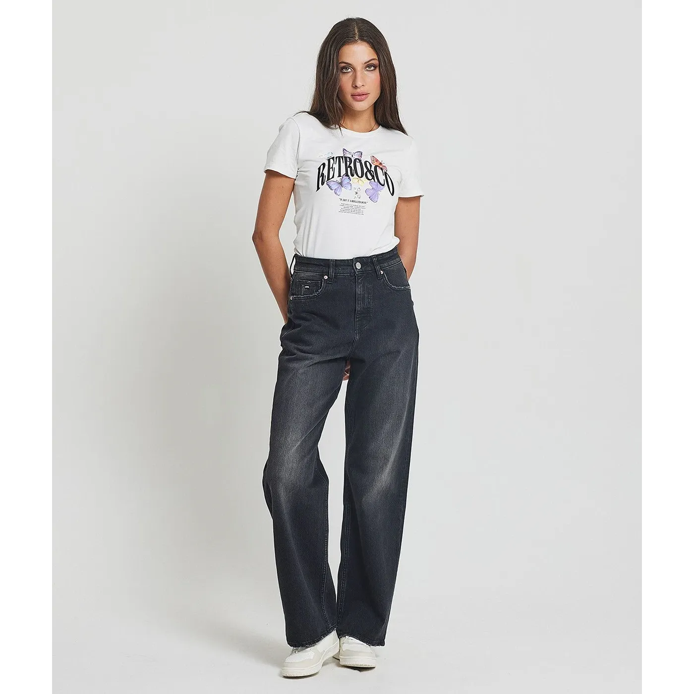 Charcoal Wide Leg Baggy Jeans