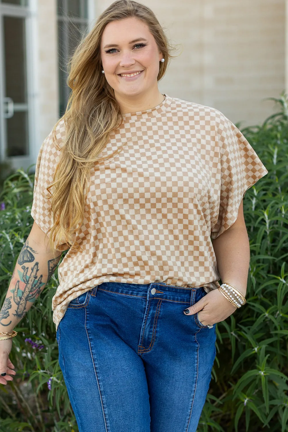 Checkerboard Plus Size T Shirt