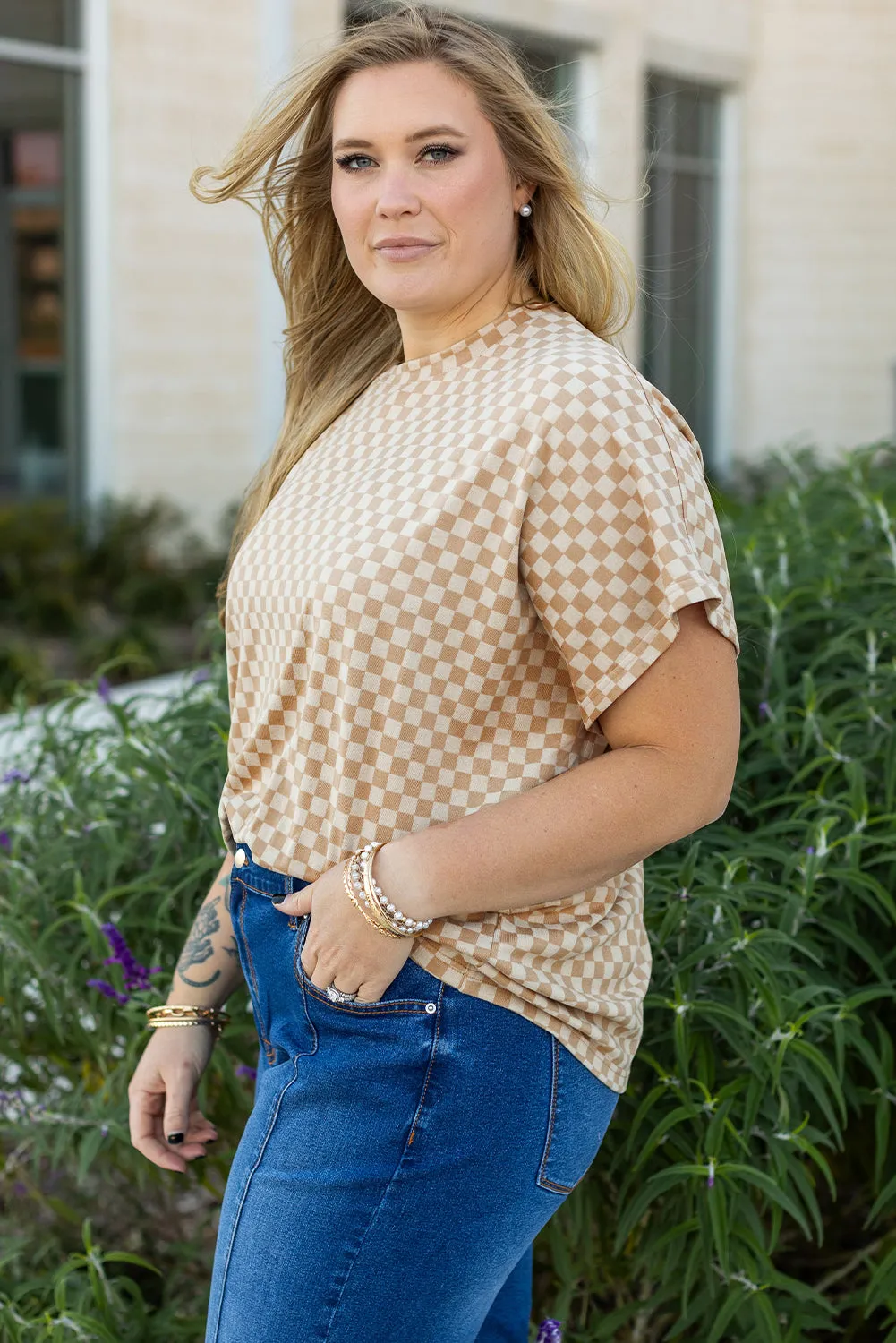 Checkerboard Plus Size T Shirt