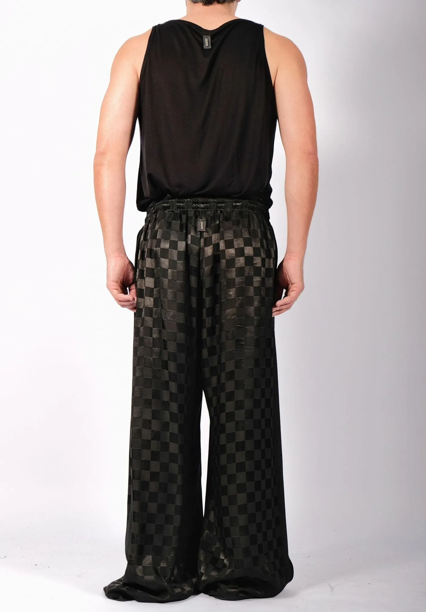 Checkered Wide Leg Trousers