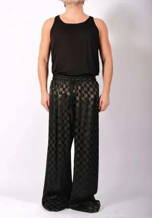 Checkered Wide Leg Trousers