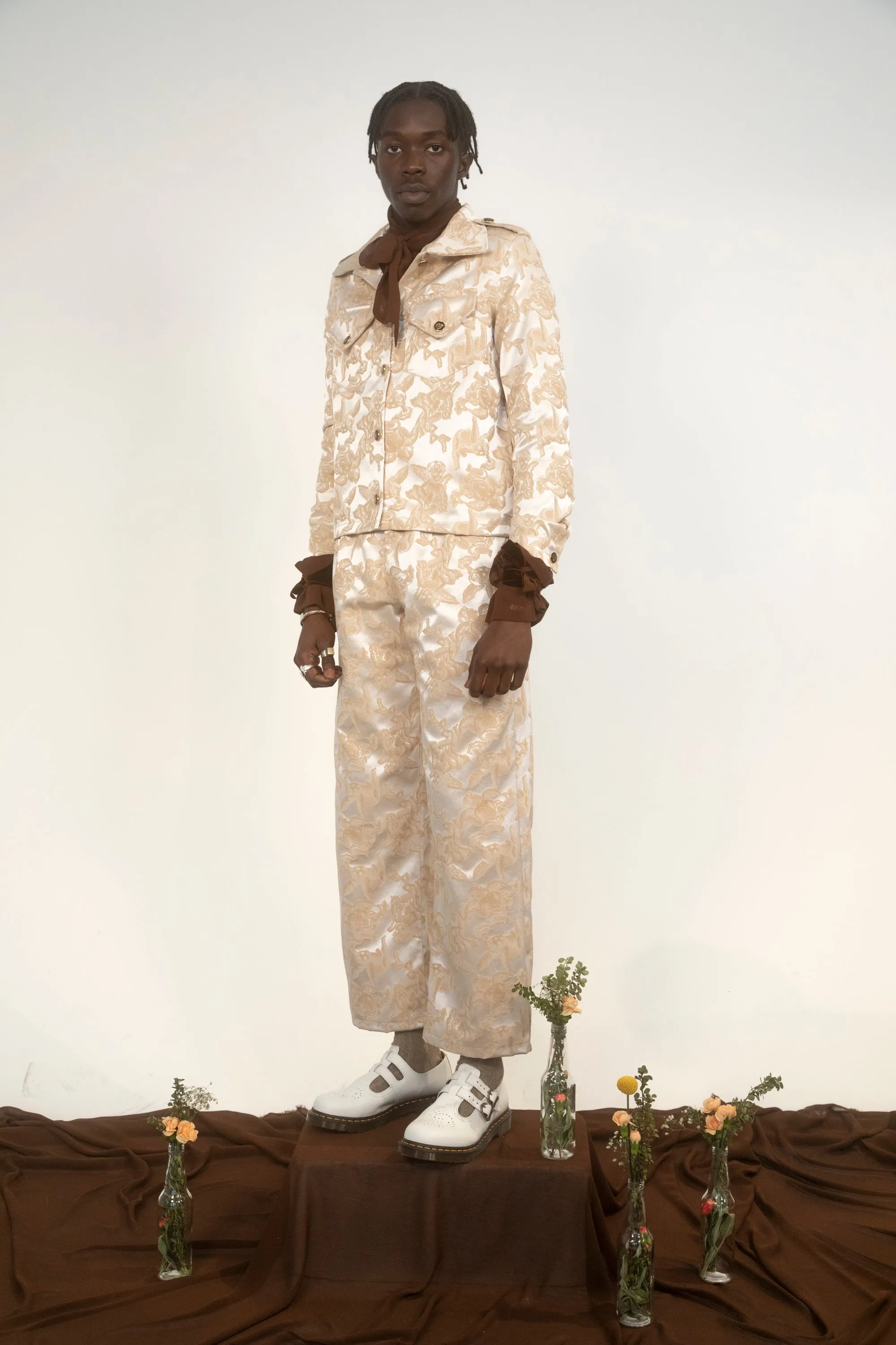 Cherub Ogun Military Jacket-Tan/Creme Jacquard-Pre-Order