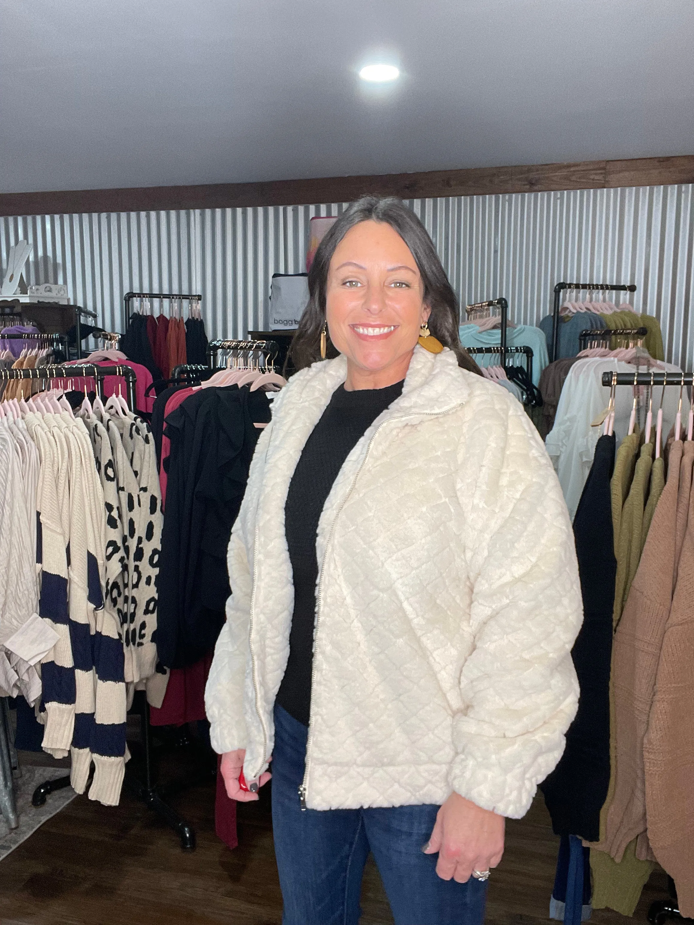 Chic Comfort Faux Fur Zip-Up Jacket