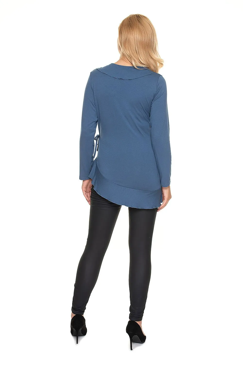 Chic Pregnancy Blouse with Frills – Adjustable Fit for Comfort Before & After Baby