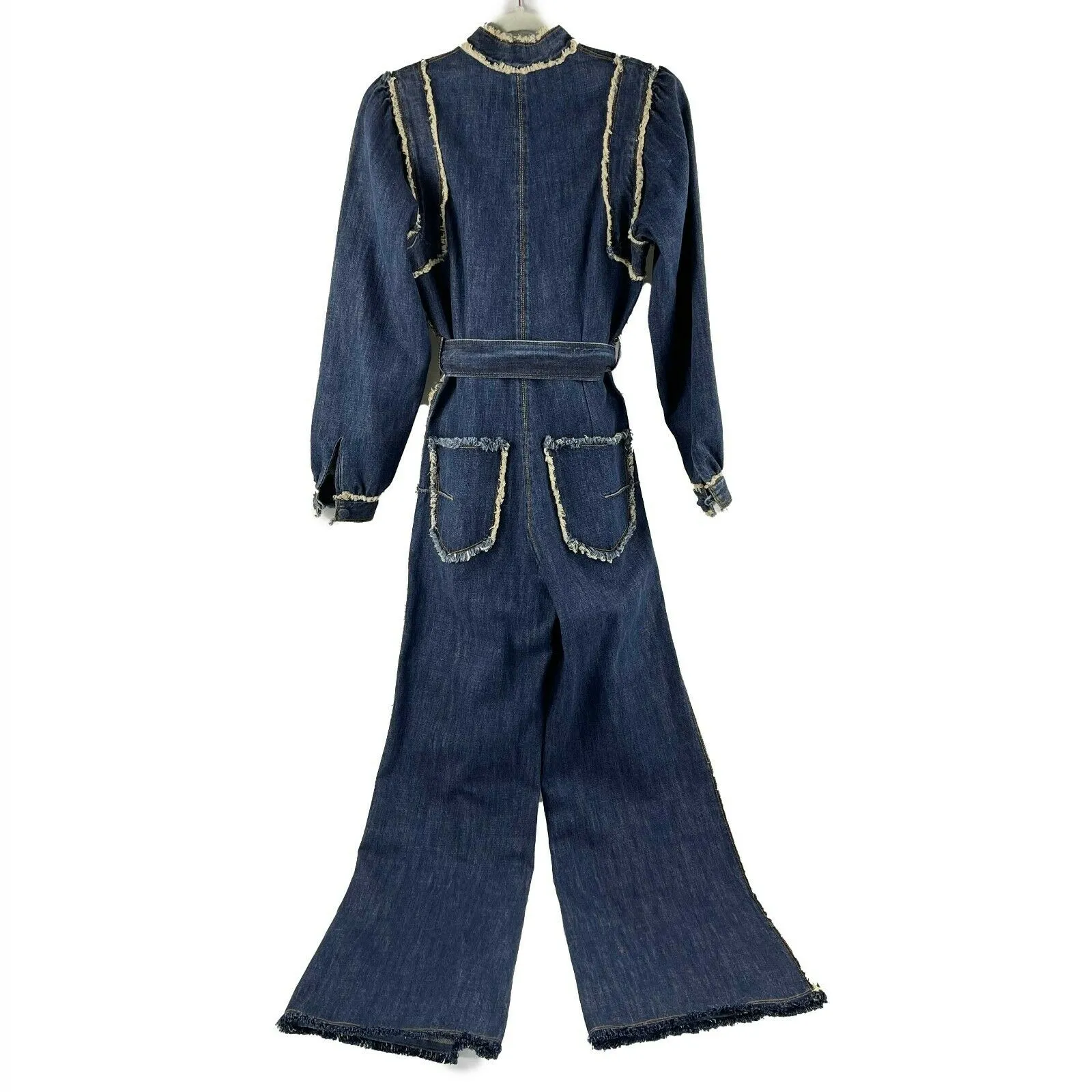 Christian Dior - Denim Zip - Cream / Dark Wash Denim Jumpsuit - 34 US 2