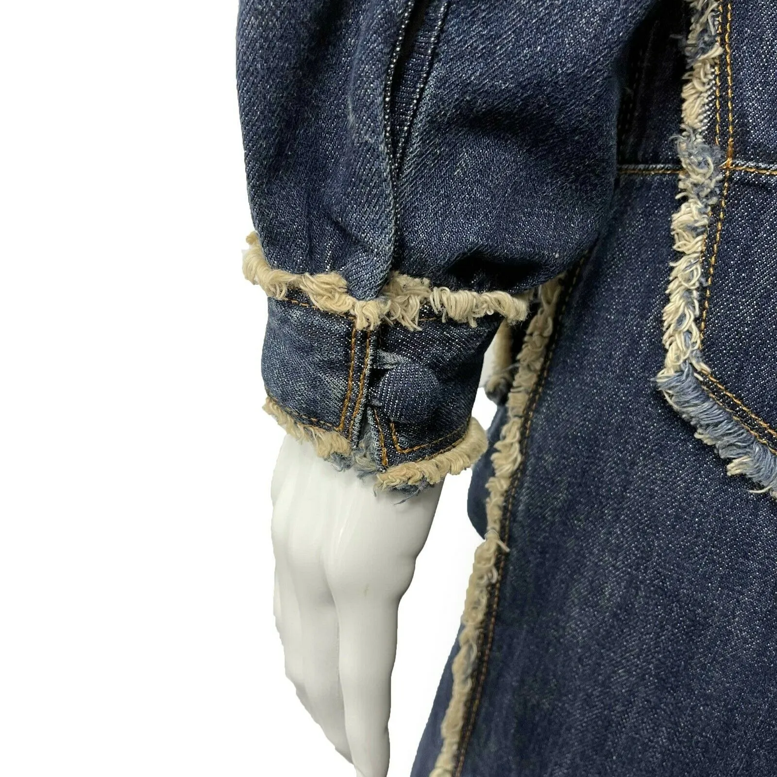 Christian Dior - Denim Zip - Cream / Dark Wash Denim Jumpsuit - 34 US 2