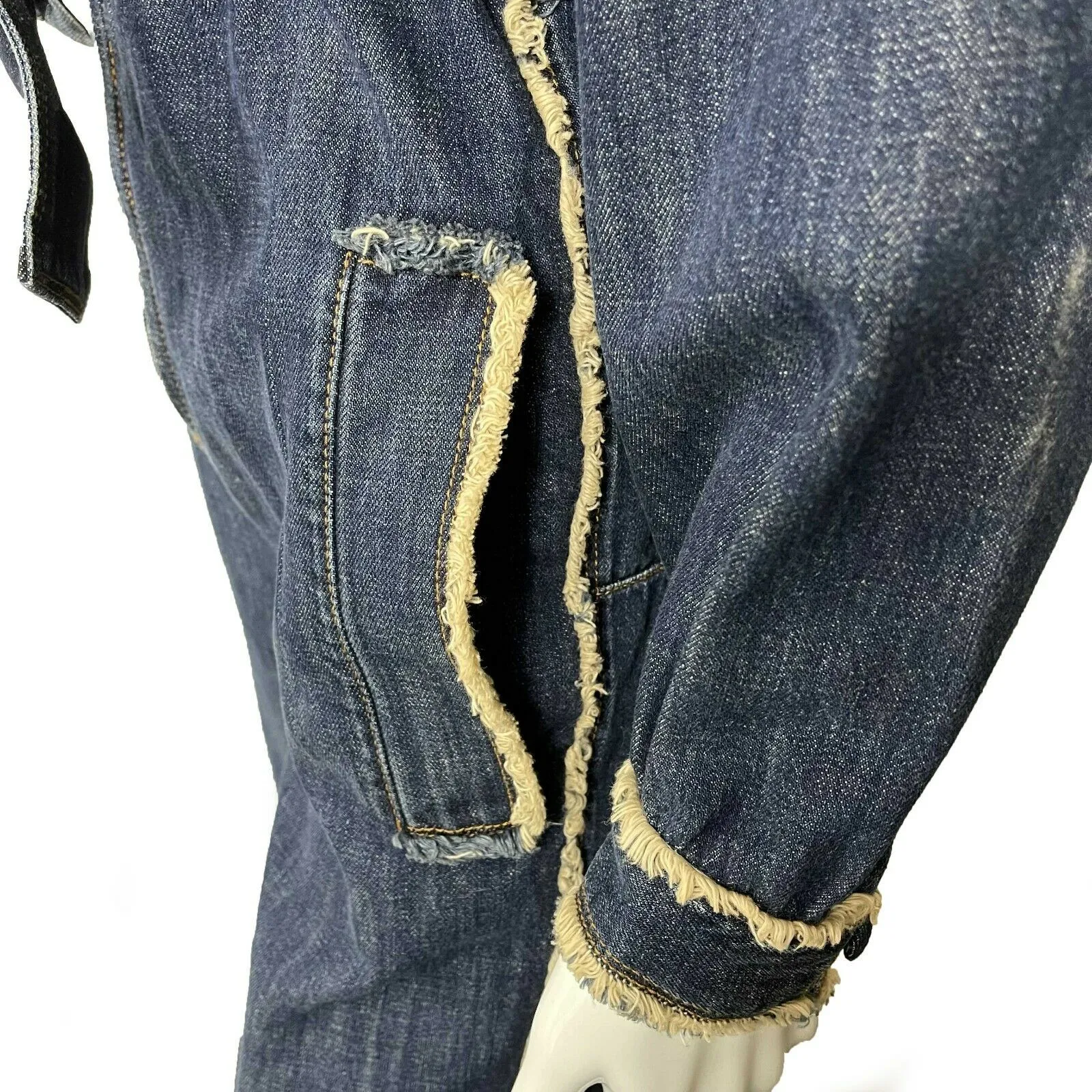 Christian Dior - Denim Zip - Cream / Dark Wash Denim Jumpsuit - 34 US 2