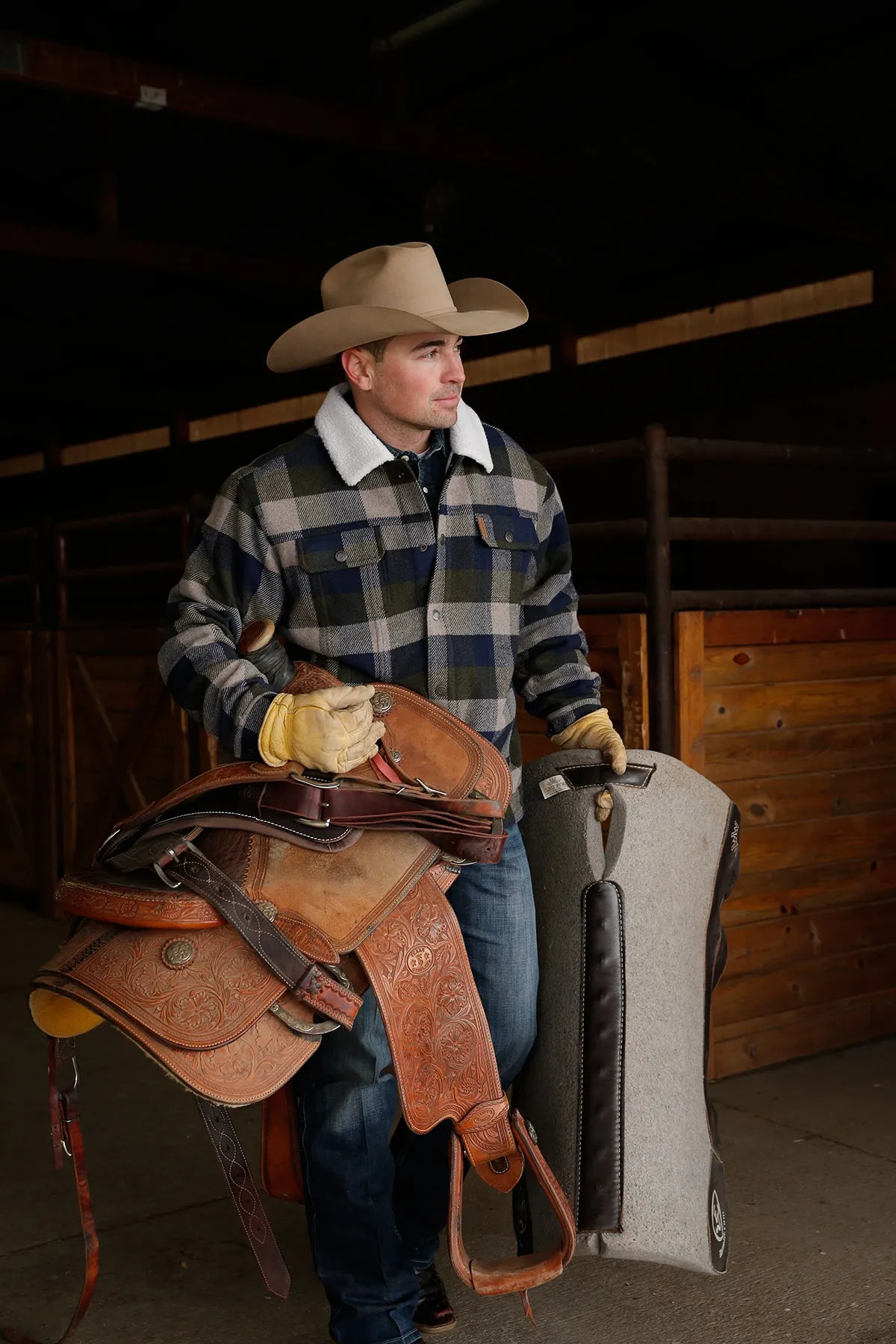 Cinch Men's Navy Wooly Trucker Jacket