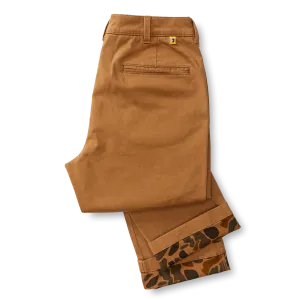 Classic Fit Brushed Back Gold School Chino - Dark Amber