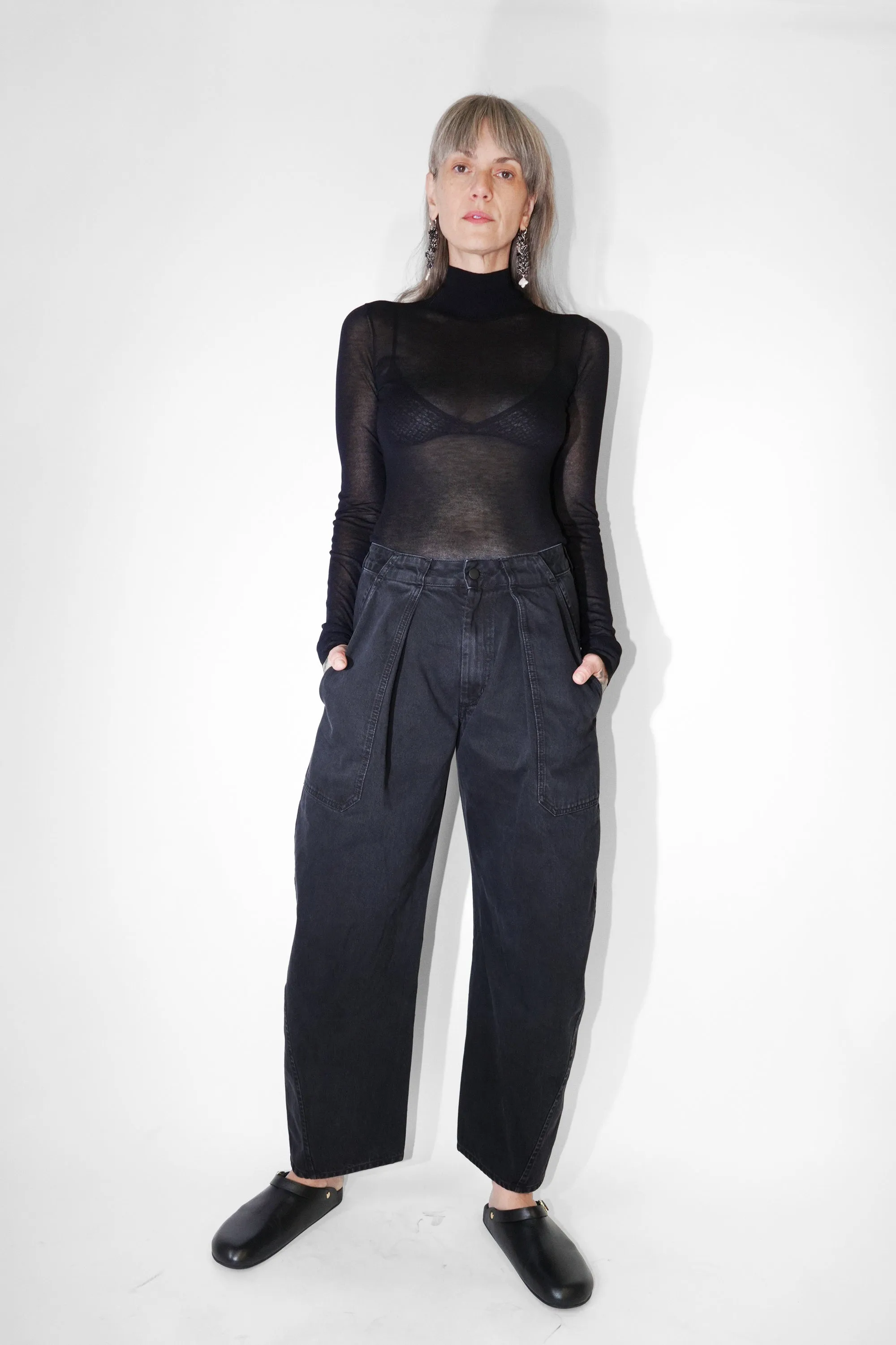 Clemence Jean in Onyx Cotton Denim