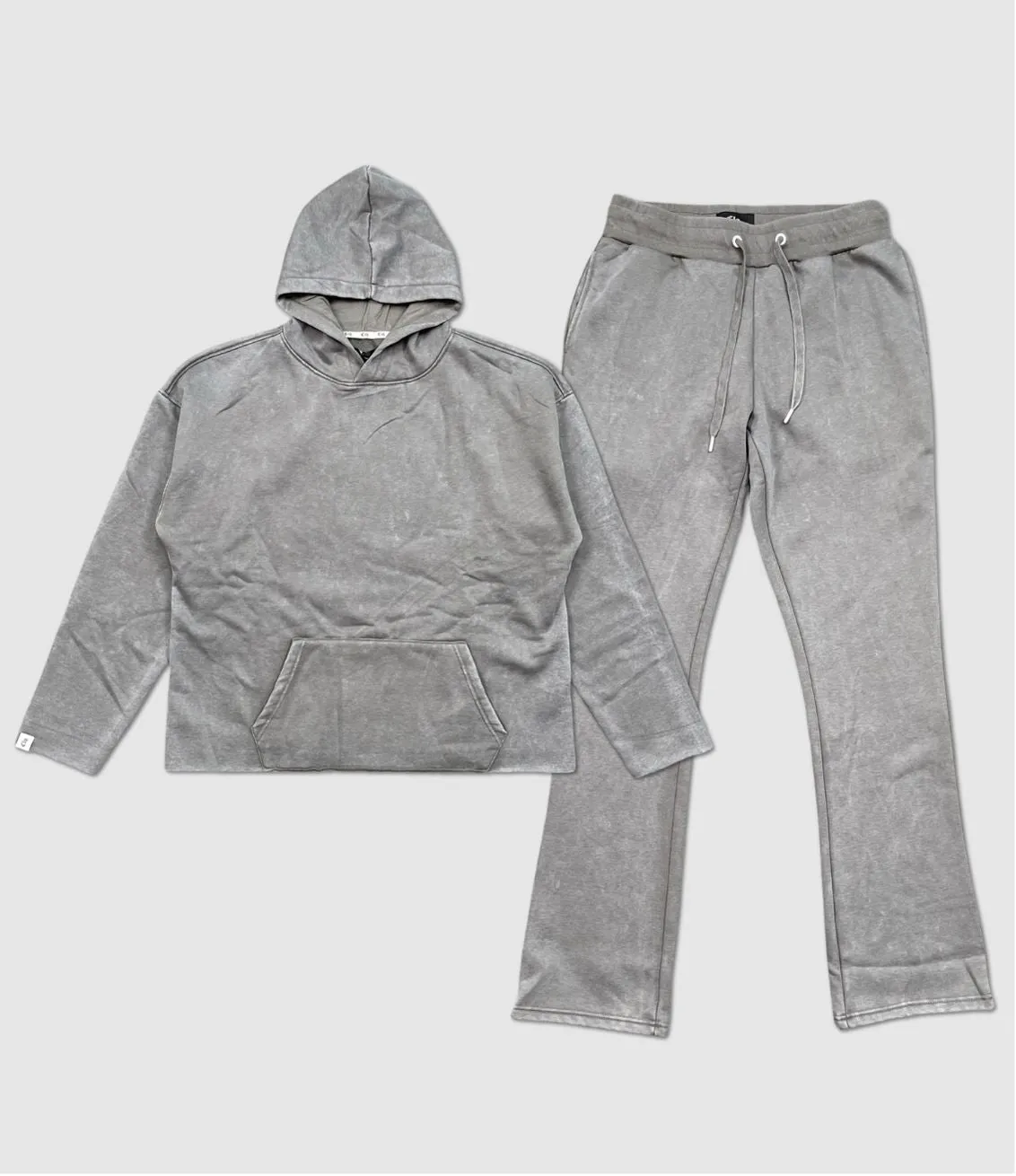 CLQ-CQ4601SET-Clique Washed Crop Hoody & Pants Set
