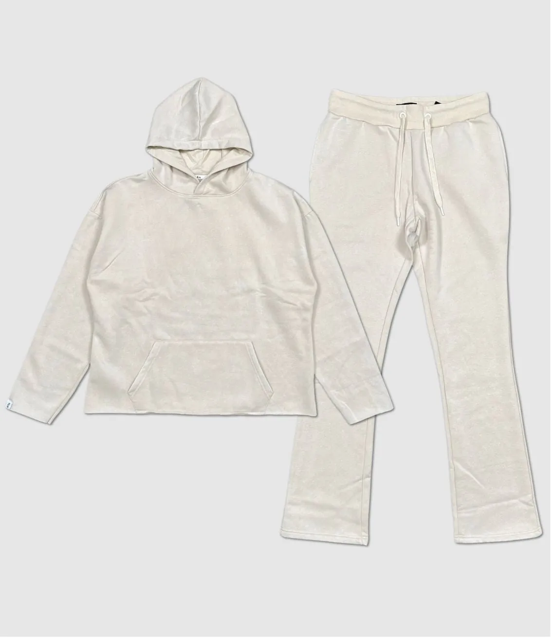 CLQ-CQ4601SET-Clique Washed Crop Hoody & Pants Set