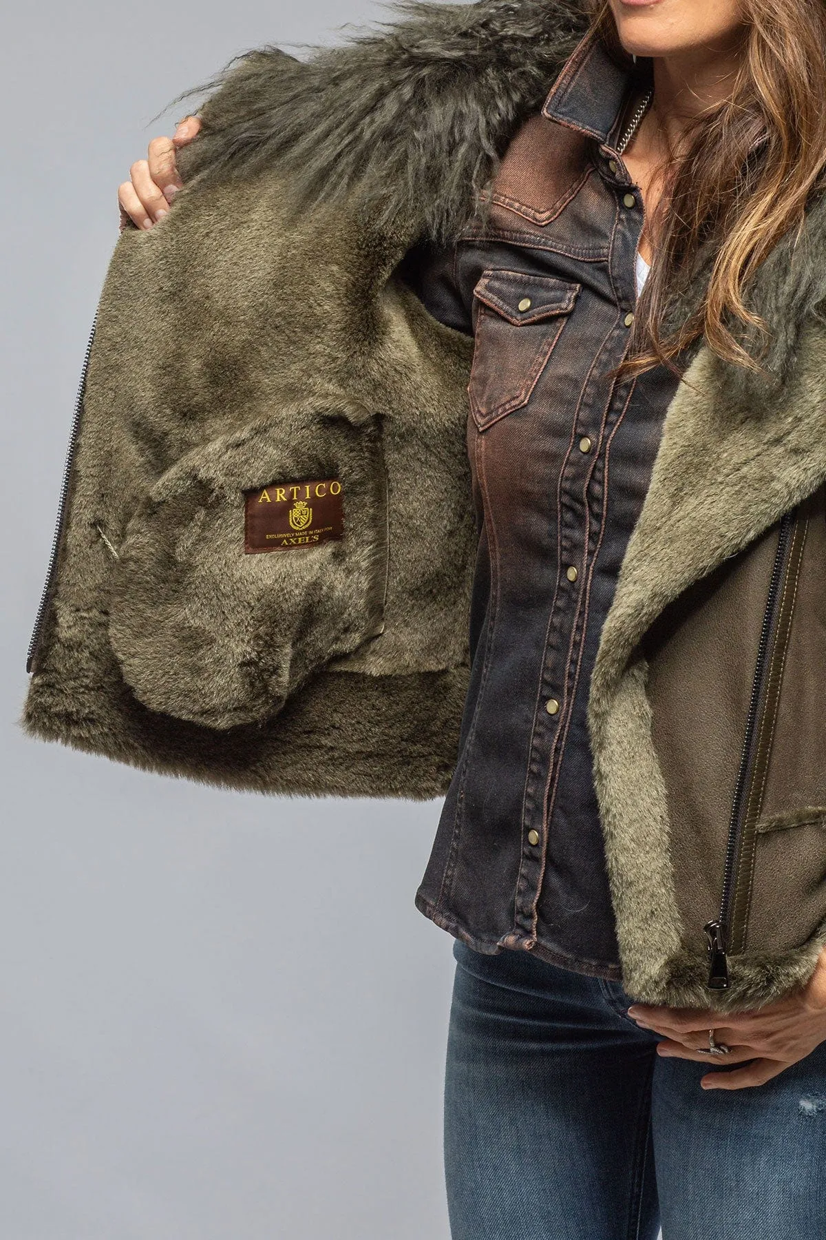 Colette Aviator Shearling In Military