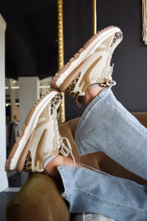 Color Block Chunky Sneakers- Neutral Leopaerd