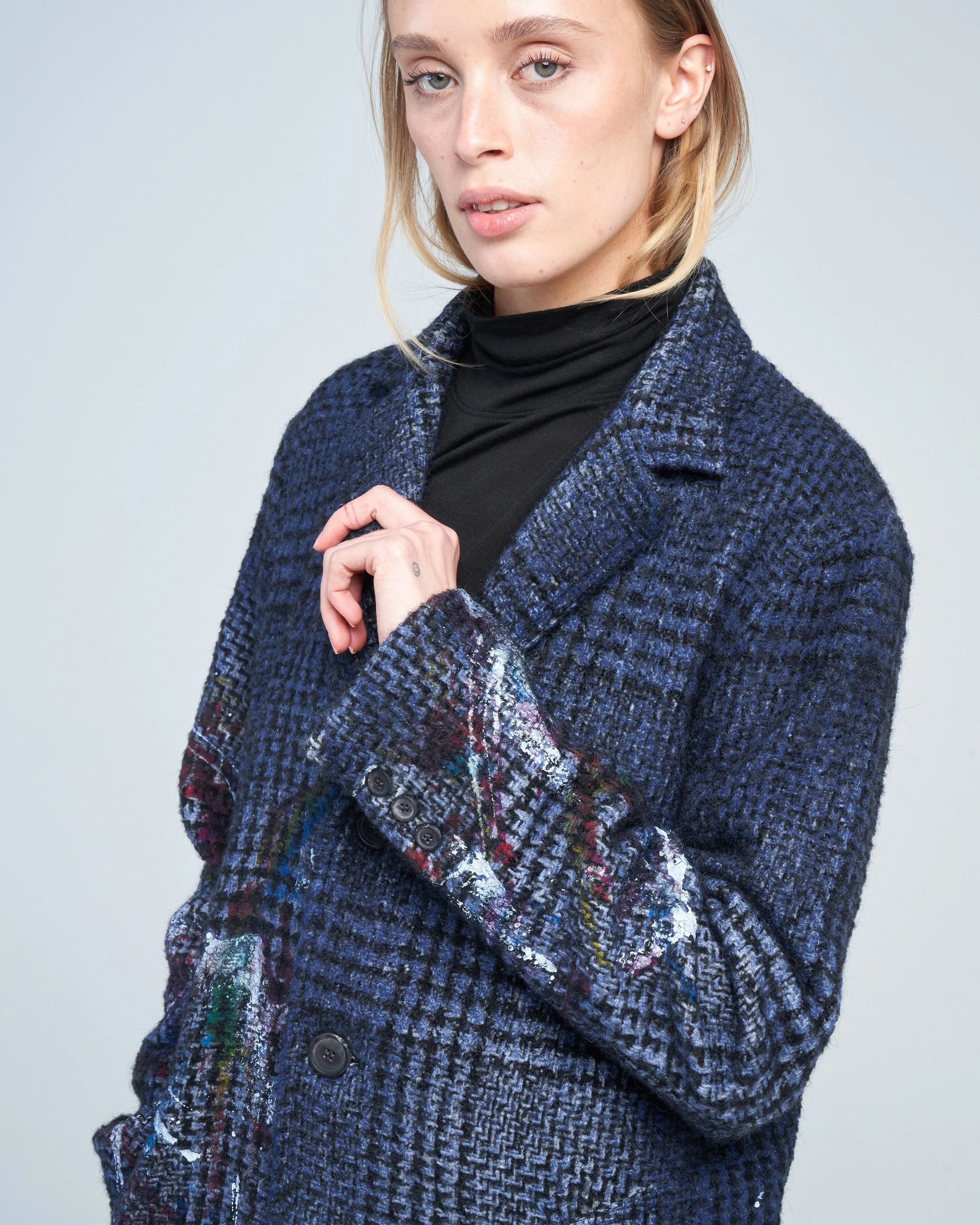 colorful splashes prince of wales rever coat