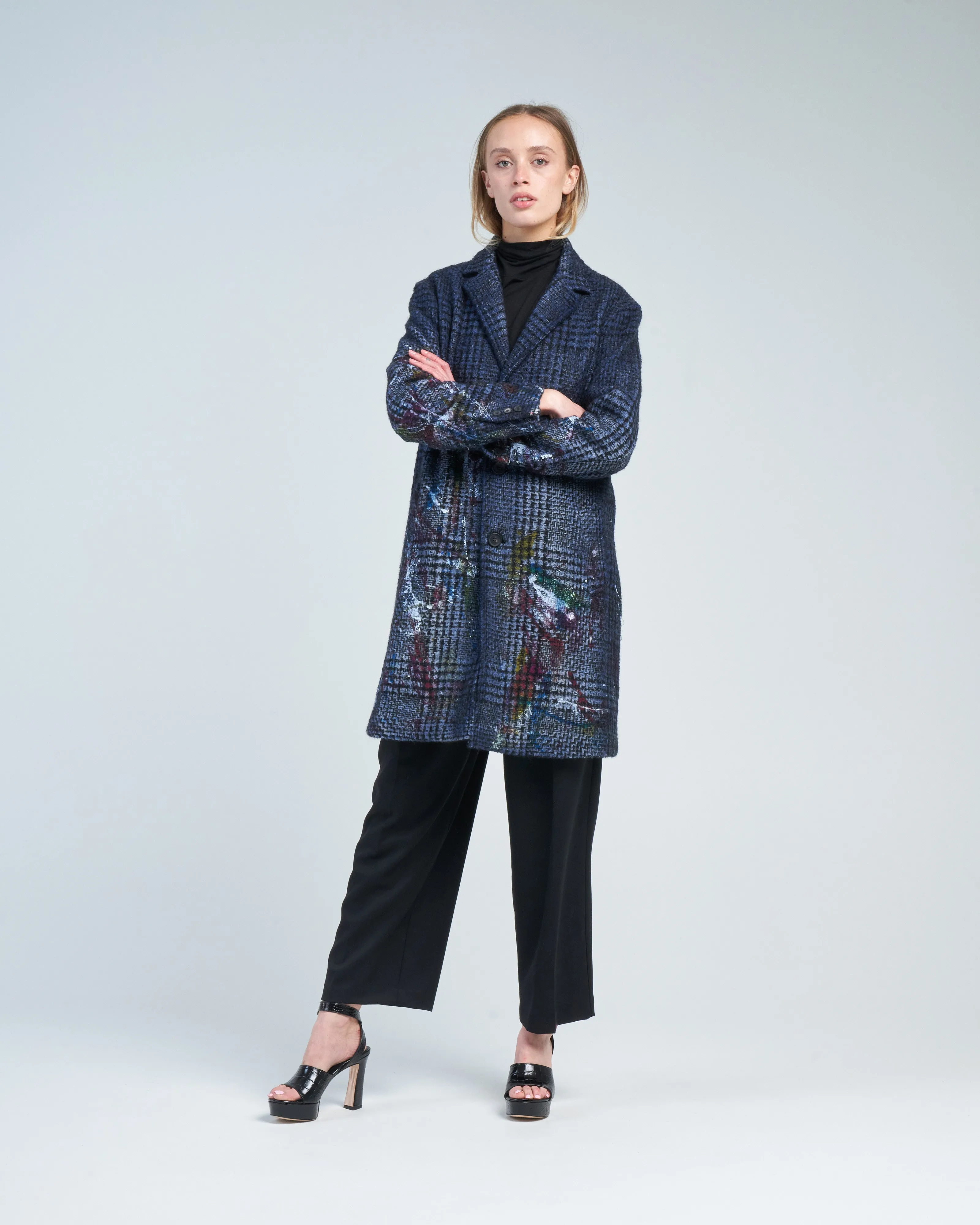 colorful splashes prince of wales rever coat
