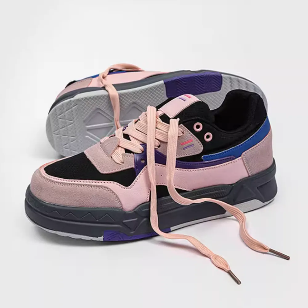 Contrasting Suede Platform Shoes
