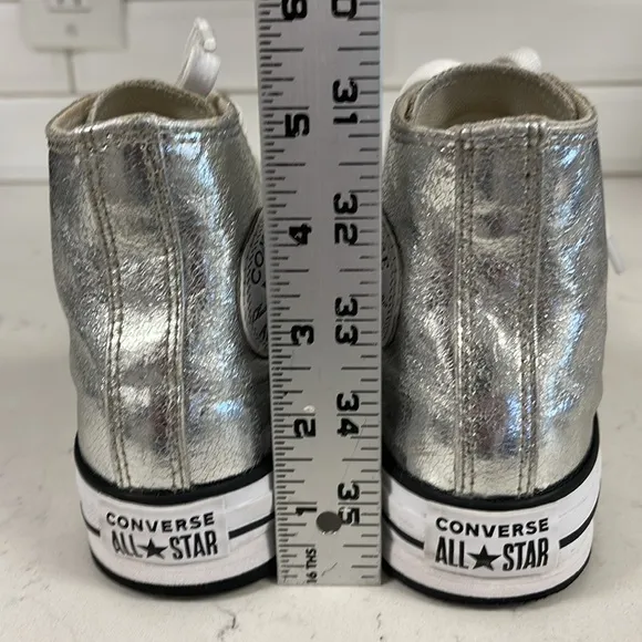 Converse Chuck Taylor All Star Platform High Digital Powder Silver 670547C Sz 1