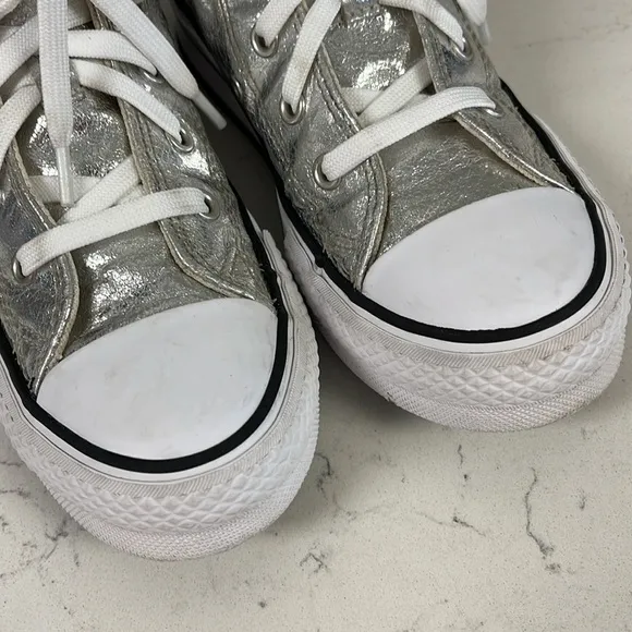 Converse Chuck Taylor All Star Platform High Digital Powder Silver 670547C Sz 1