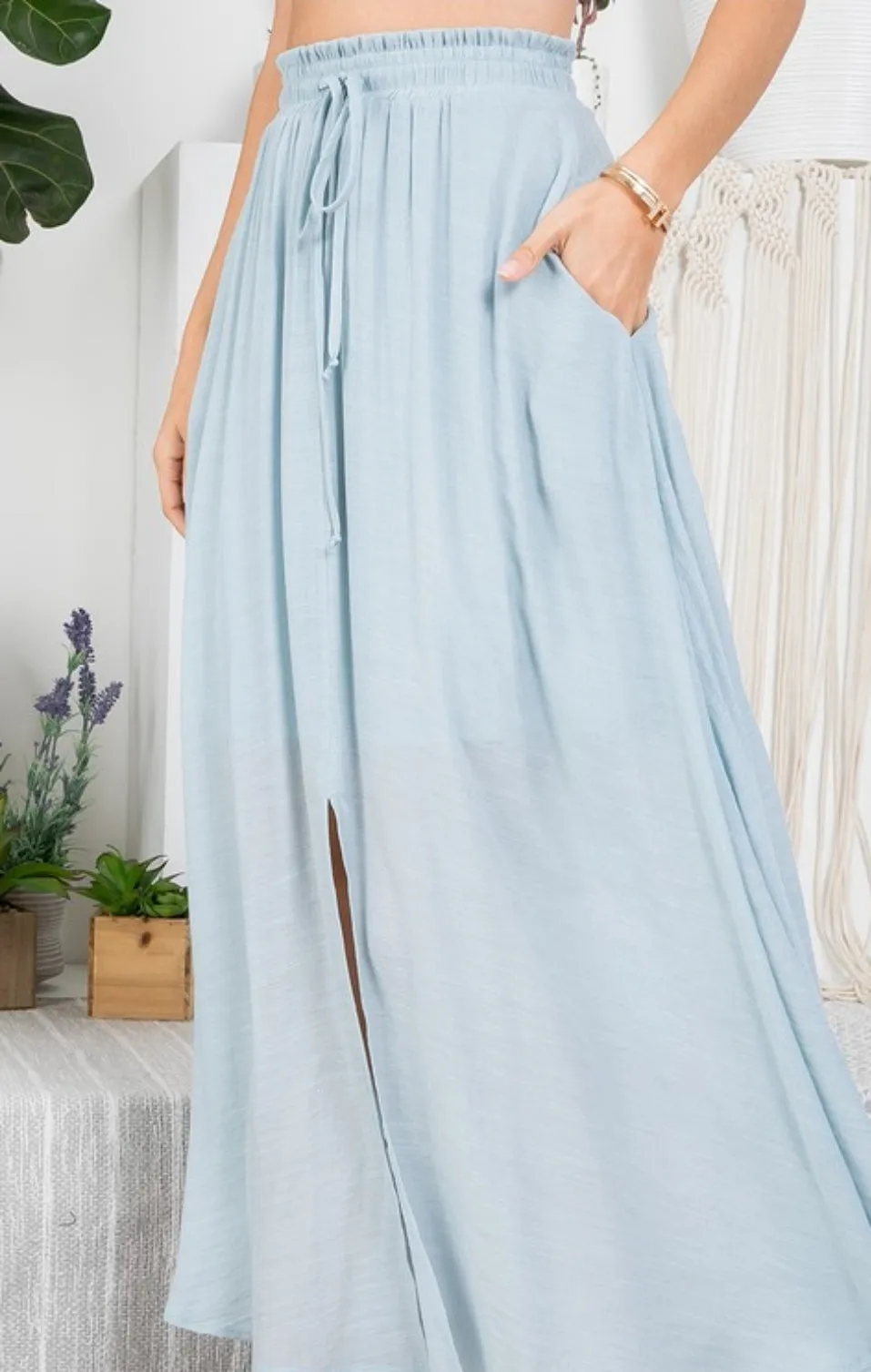 Cora boho skirt in Misty Blue * on sale