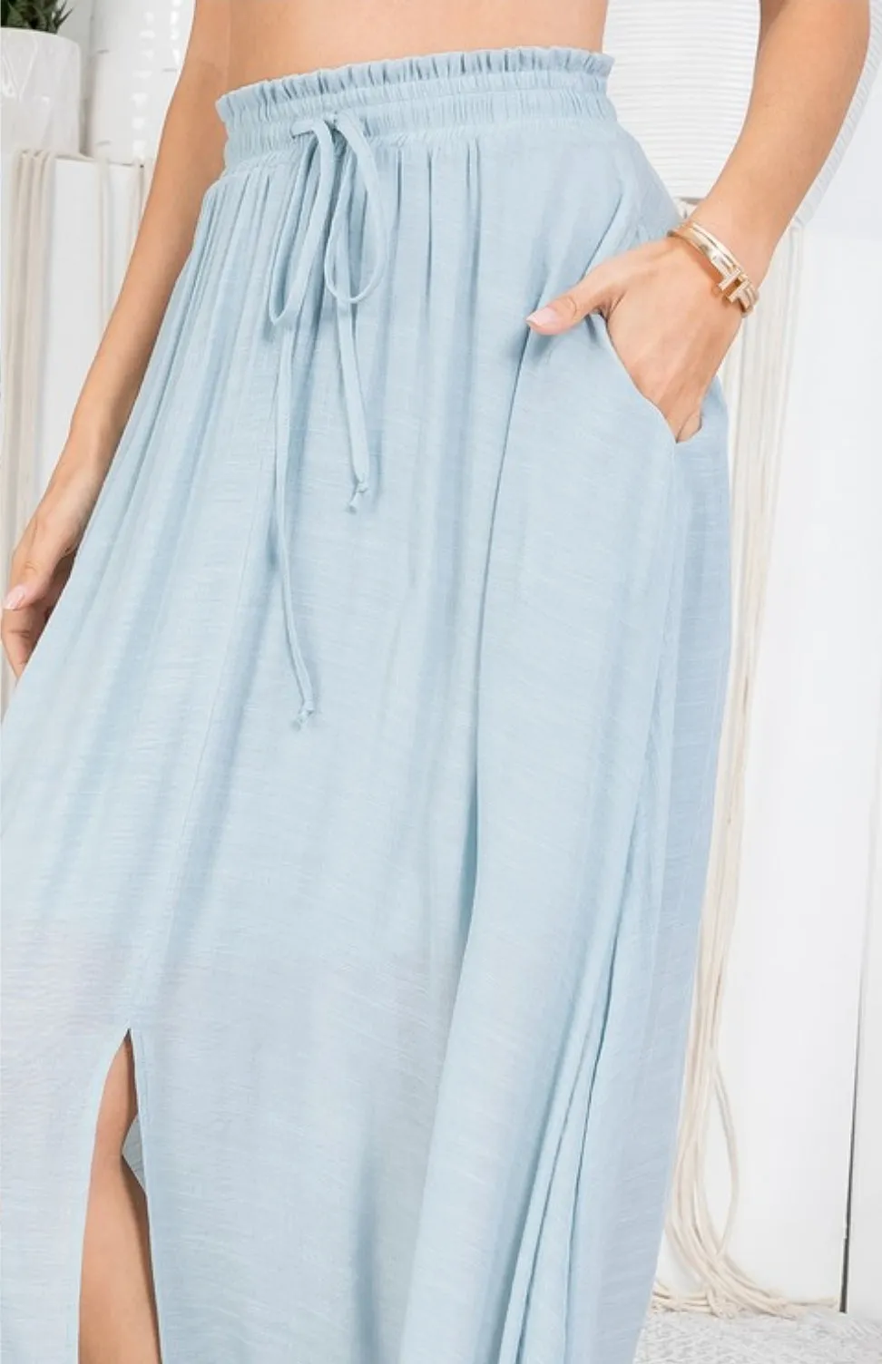 Cora boho skirt in Misty Blue * on sale