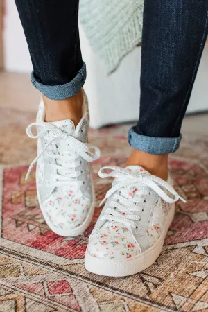 Corky's Supernova Sneakers- White Ditsy Flower