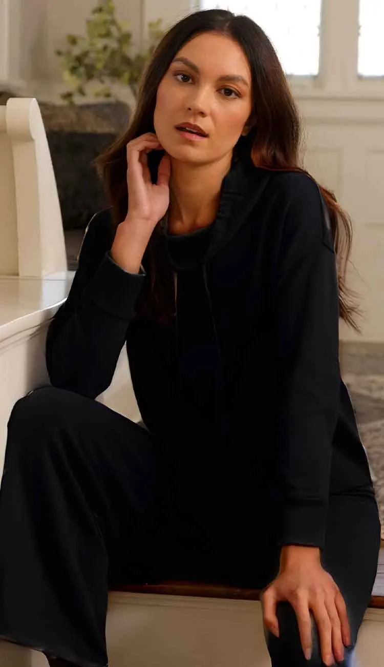 Cotton Cashmere Terry Stitch Wide Leg Pant