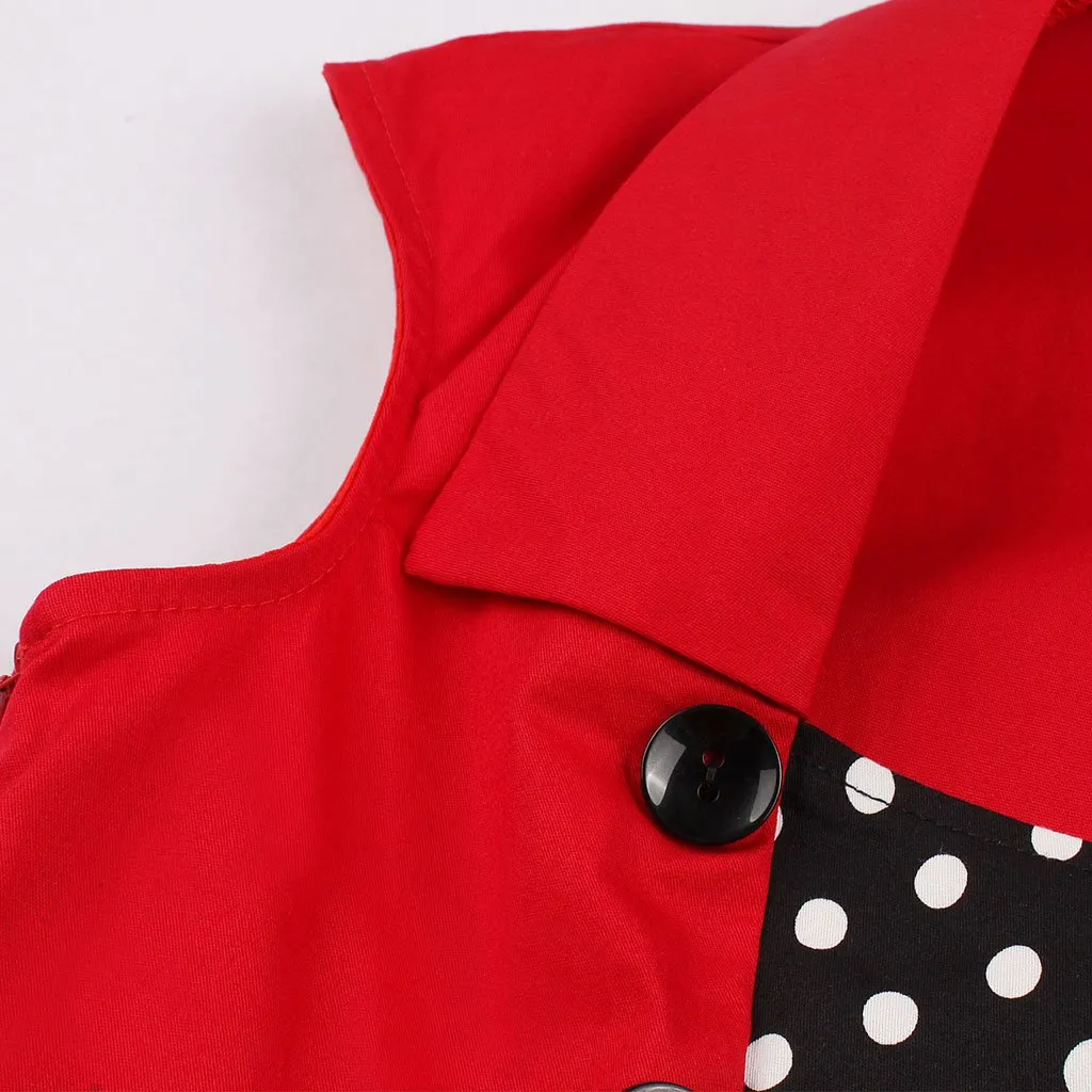 Cotton With Pocket England Style 50S Dress