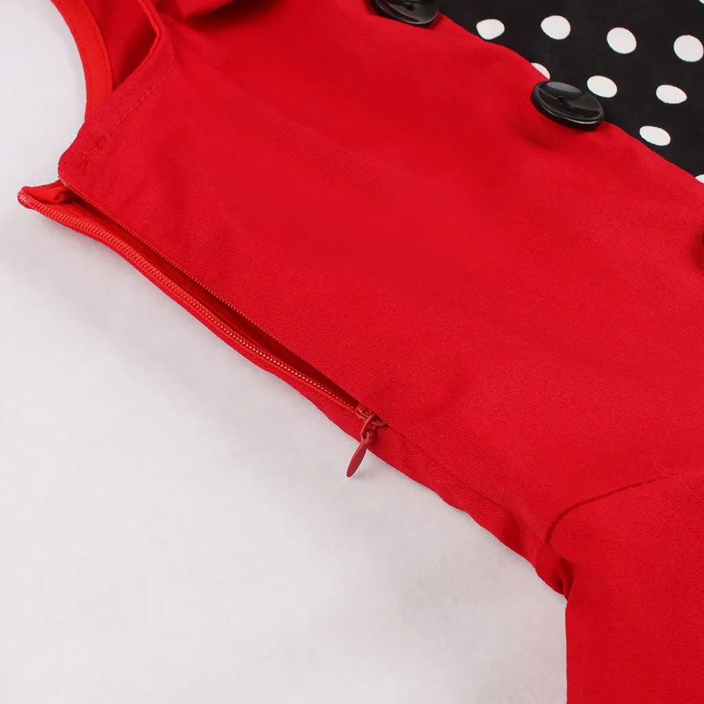 Cotton With Pocket England Style 50S Dress