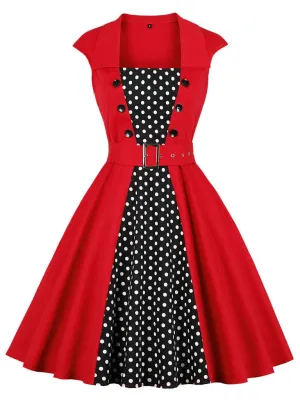 Cotton With Pocket England Style 50S Dress