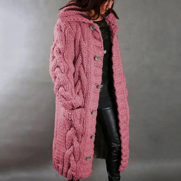 Cozy Knitted Coat for Women | Warm, Soft Fabric, Long Sleeve, Casual Outerwear