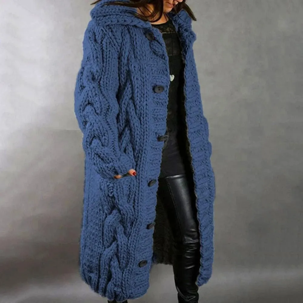 Cozy Knitted Coat for Women | Warm, Soft Fabric, Long Sleeve, Casual Outerwear