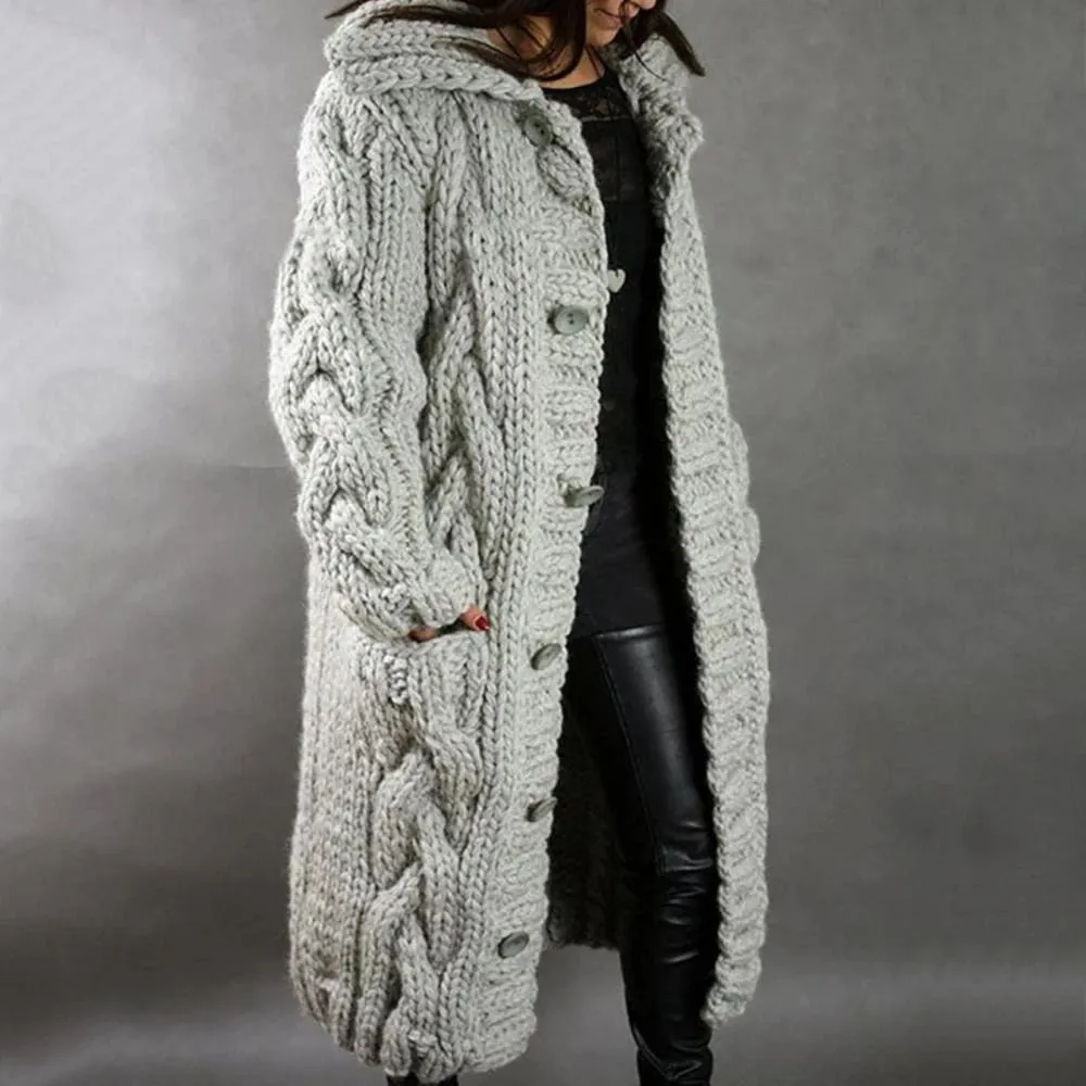 Cozy Knitted Coat for Women | Warm, Soft Fabric, Long Sleeve, Casual Outerwear